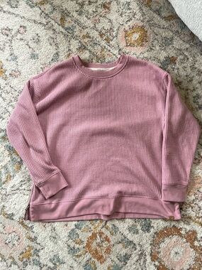 L.L. Bean Pink Waffle Knit pullover sweater